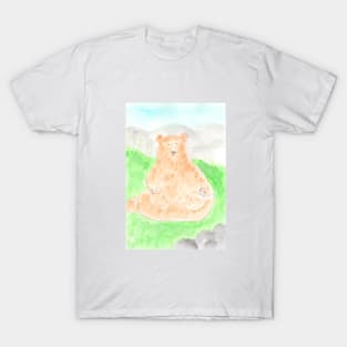 bear, animal, wildlife, nature, watercolor, art, hand drawn, illustration, decoration, sketch T-Shirt